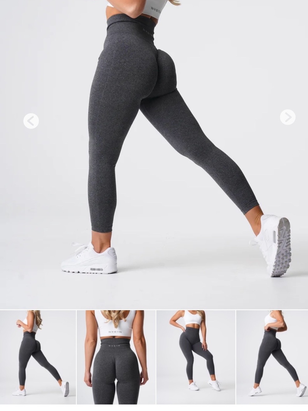 NVGTN Charcoal Gray High-Waist Scrunch Leggings